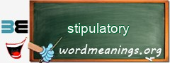 WordMeaning blackboard for stipulatory